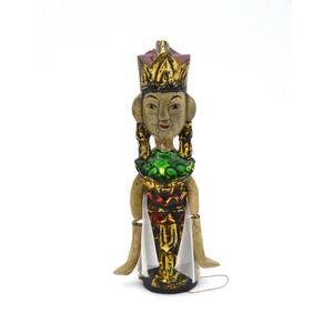 Antique Balinese Hand Painted Wood Puppet Figurine Indonesia